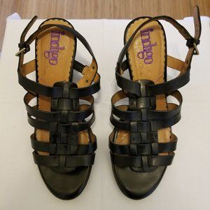 Indigo black platform sandals